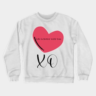 Pink hearts hugs and kisses pattern Crewneck Sweatshirt